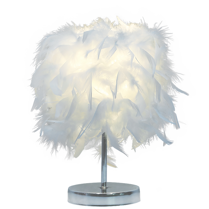 Best-selling CE bed cabinet art night light office gift light Christmas European modern feather desk lamp