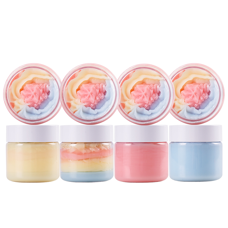 Private Label Dry Skin Hydrating Moisturizing Organic Ice Cream Whipped Body Butter Cream Fruit Rainbow Creamy Fast Absorption