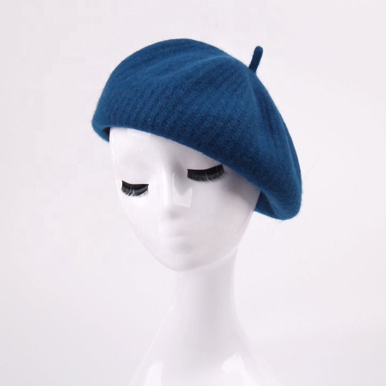 New Arrival French Artist Solid Color Autumn Warm Beanie Caps Elegant Ladies Winter Wool Beret Hat