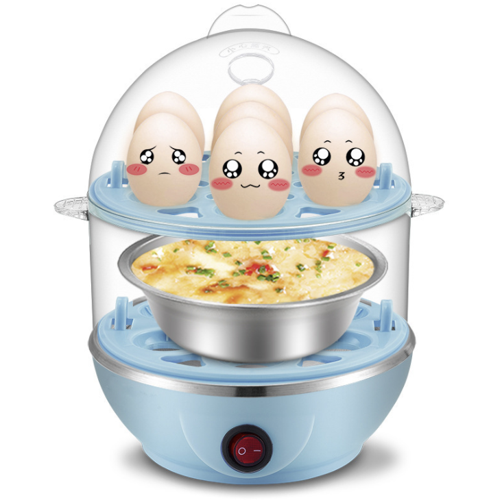 Home multifunctional double layer automatic power off egg cooker home breakfast cooker