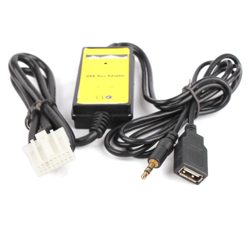 12-контактный цифровой USB-адаптер для смены компакт-дисков с SD HC AUX входом, Автомобильный MP3-плеер для Mazda