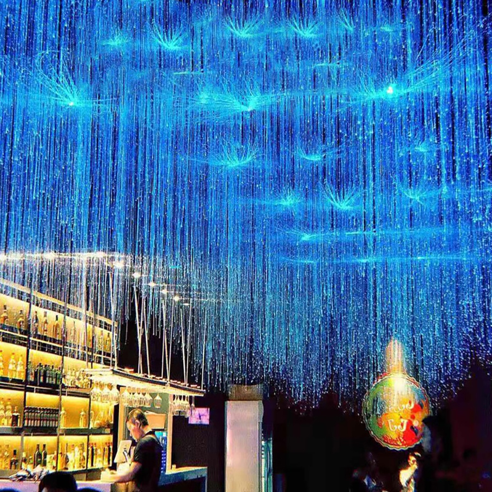 8W fiber optic Light Creative Net Red Light Restaurant Bar Star fiber optic Chandelier Starry Sky Top Full Of Stars