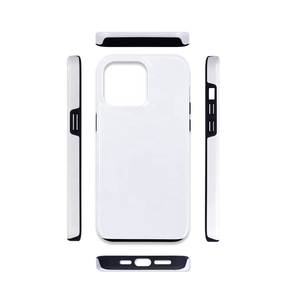 Subbank Sublimation Blank Coated 2 In 1 Tough Phone Case Sublimation Case Hard Blank Cover For iPhone 13 14 15 16 Pro Max