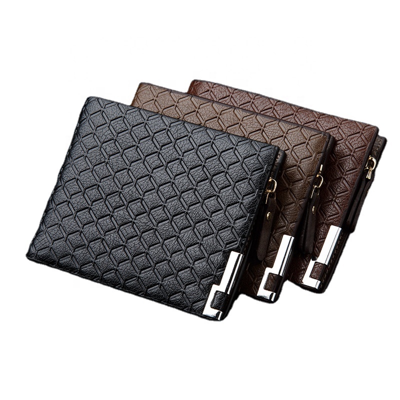 Amazon Hot Selling Men Short Wallet High Quality Soft Leather Men Money Clip Purse