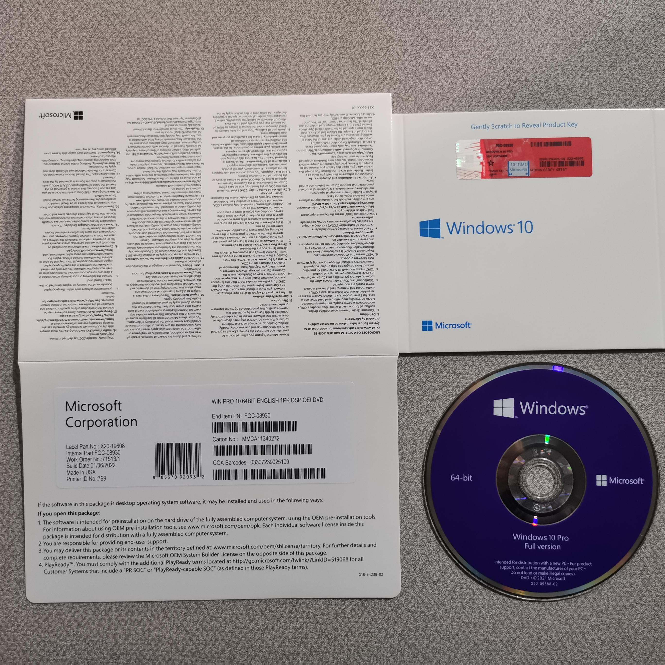 Windows 10 pro DVD