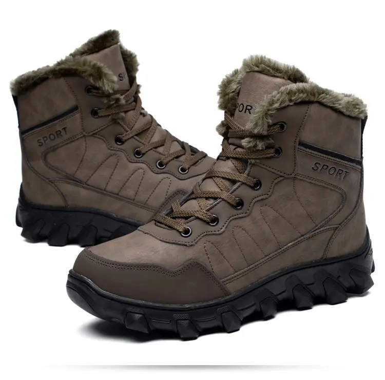 outdoor military combat winter boots men sport hiking add plush warm shoes