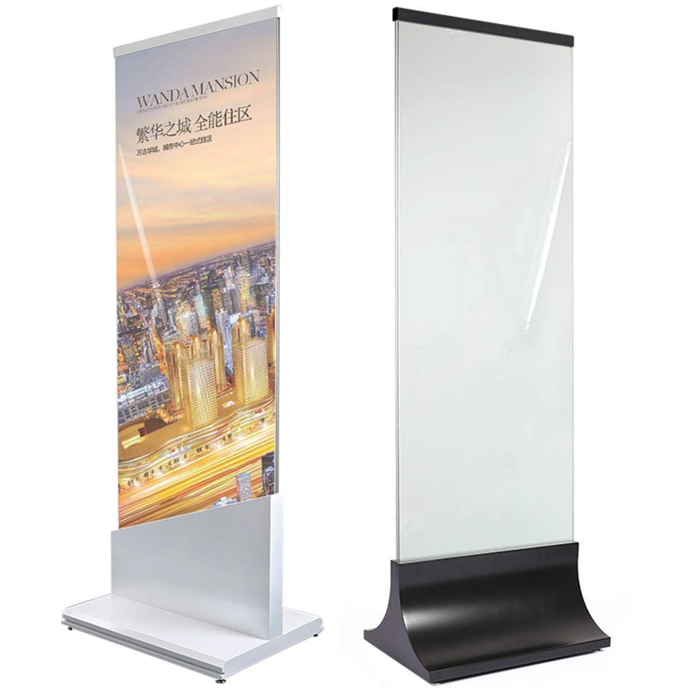 Shopping mall brand exhibition rack display rack display rack stainless steel glass base billboard