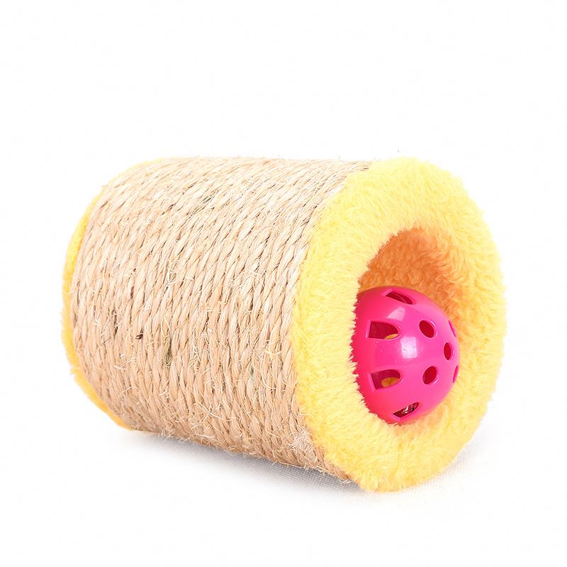 Долговечная Когтеточка sisal для кошек/барабан с колокольчиками