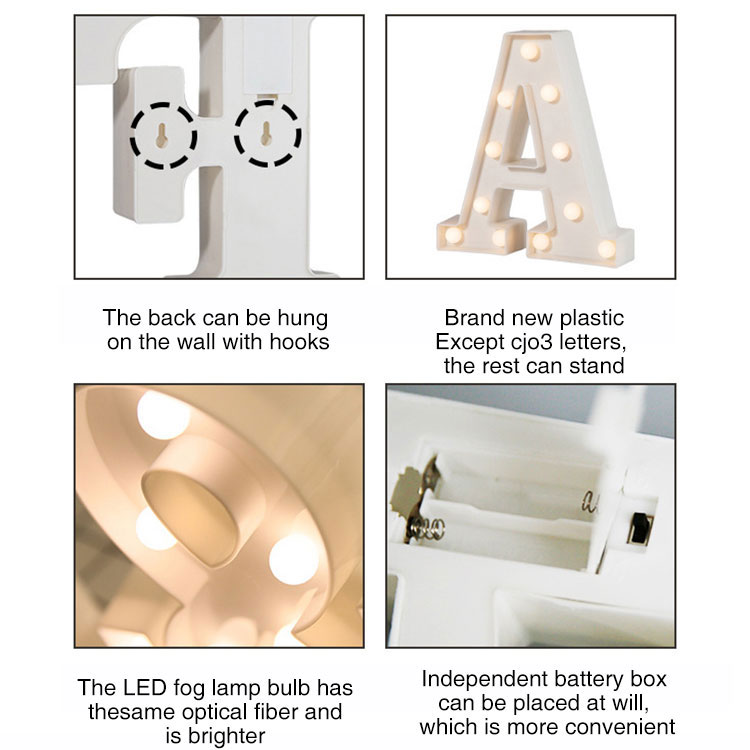 Alphabet Letter Led Lights Luminous Number Lamp Decoration Party Bedroom Wedding Birthday Christmas Led Letter Light Box