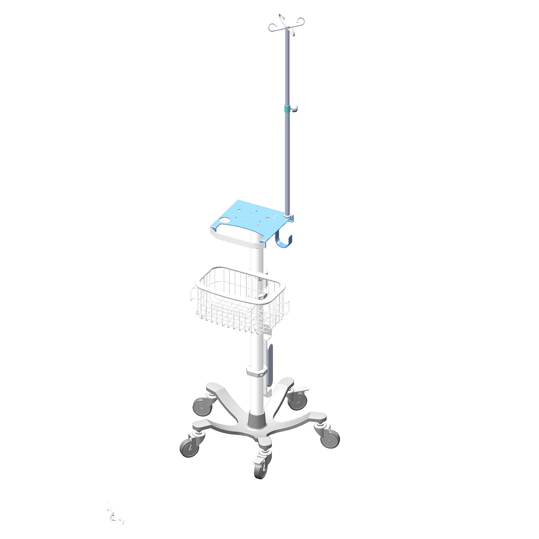 China best sell mobile hospital mobile gas cylinder oxygen emergency laptop Cart medical trolley cart
