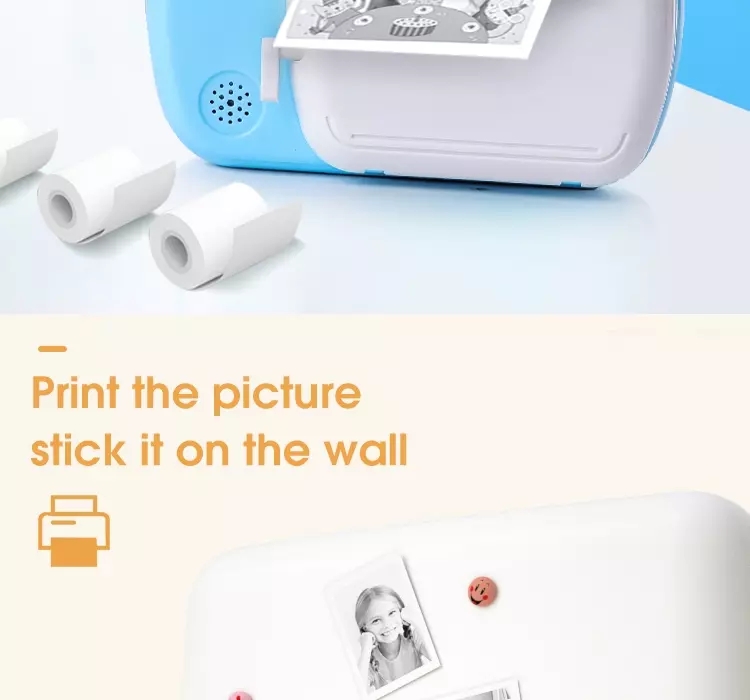 Amazon hot sale mini thermal printer camera photo printer instant 1080p printed camera for kid