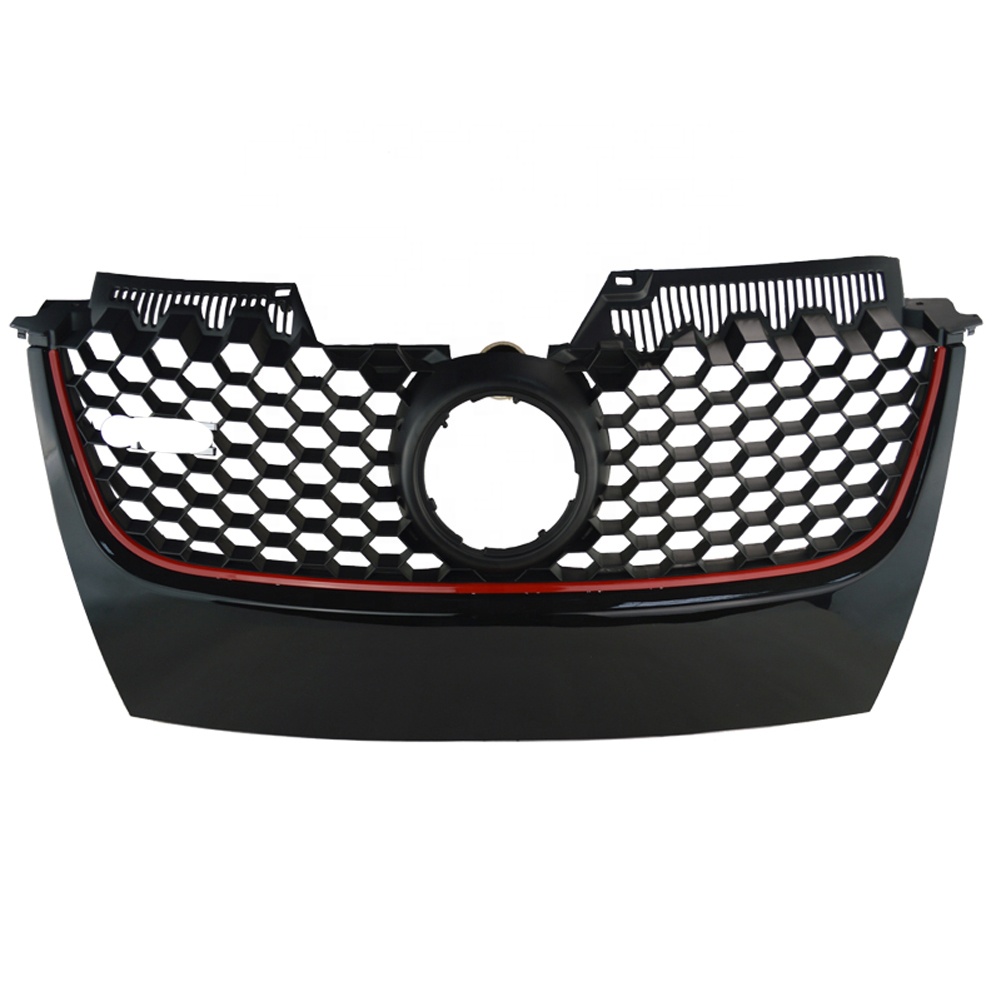 Передний нижний бампер Гриль совместимый с 2006 + VW Mk5 Golf Gti Jetta Mk5 Gti, ABS пластиковая решетка глянцевая черная