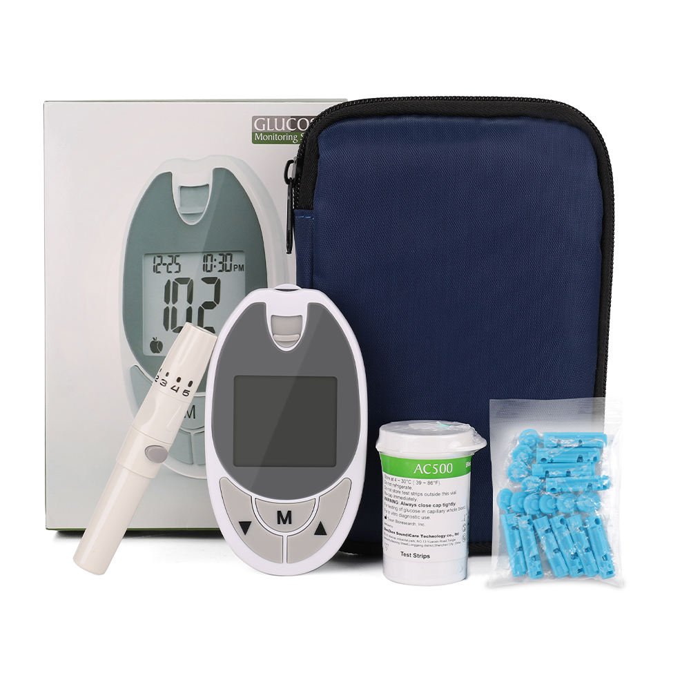 Medical treatment SoundiCare AC500 Glucose Meter Glucometer Kit - Blood Lancing