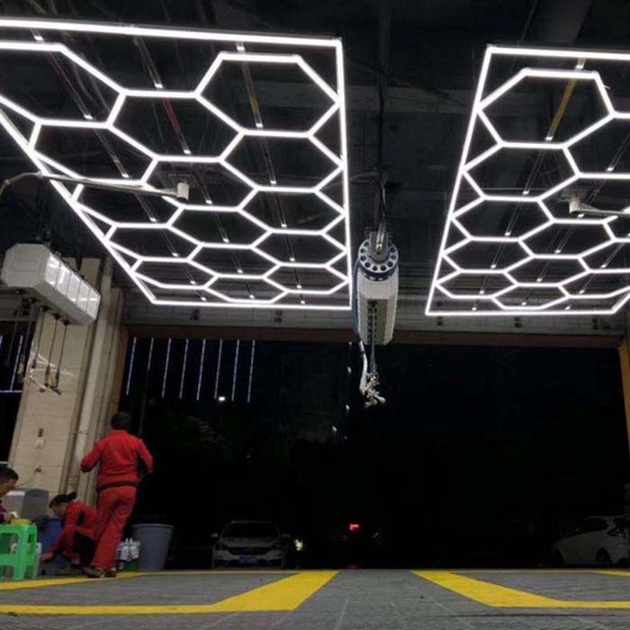 100-240V LED Hexagon Light Ceiling Hexagonal Smart LED Light Honeycomb Ceiling Light for Car Garage Workshop