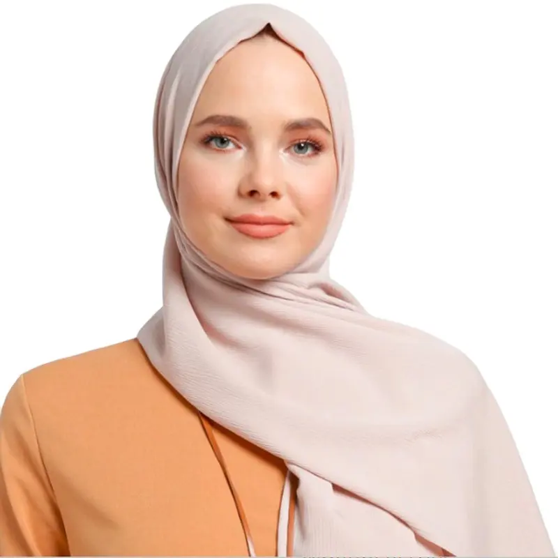 Fashion ribbed hijab chiffon scarf tudung bawal crinkle scarf crepe chiffon hijab for women shawls ripple pleated hijab shawls