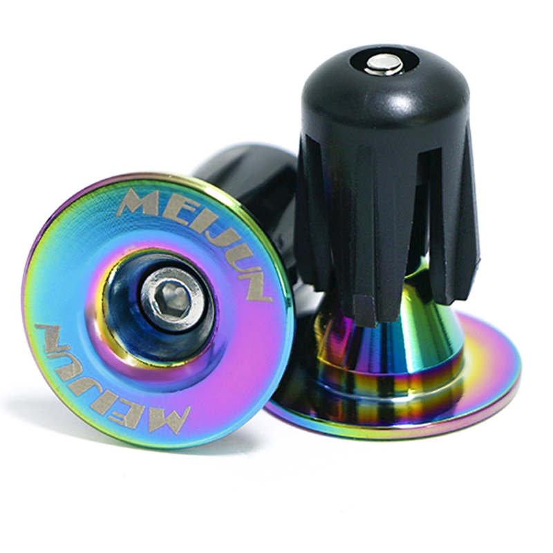 Rainbow Color Aluminum Alloy Expansion Lock Bicycle Handlebar Plug Mountain Handlebar Plug Outdoor Sports Riding