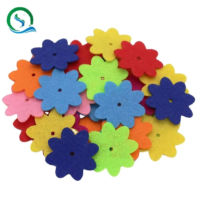 factory price laser cut colorful decorative felt flowers, snowflake used for party, wedding,festival and party