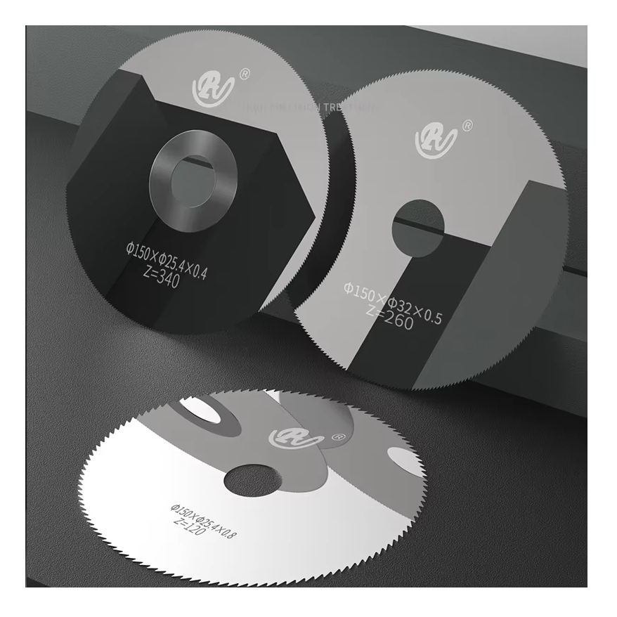 PUJI Industrial Slitting Machine Parts Circular Knives 150mm Carbide Round Shape Tungsten Disc Cutting Toothed Saw Blade Cutter