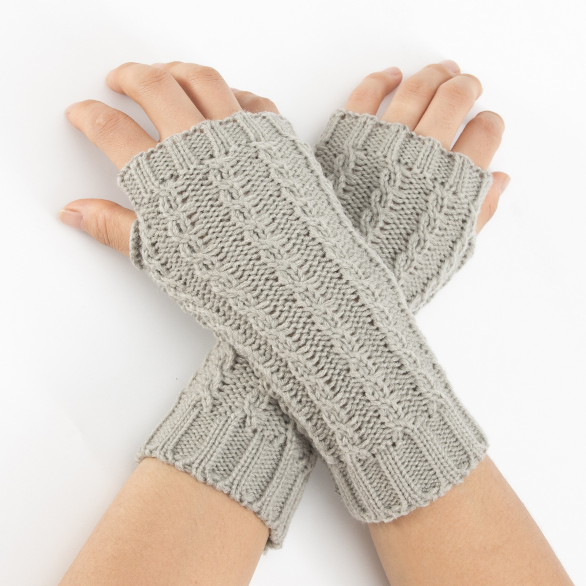 1Pair Knitting Fingerless Gloves for Women Half Finger Gloves Arm Warmer Sleeve Weave Gloves Winter Outdoor Mittens