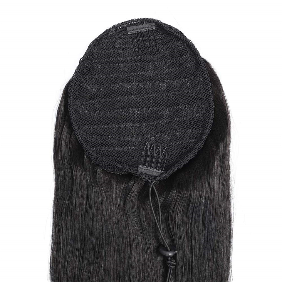 Ponytail Human Hair Extensions With Clip In Drawstring Ponytail Straight Brazilian Hair Ponytails For Women