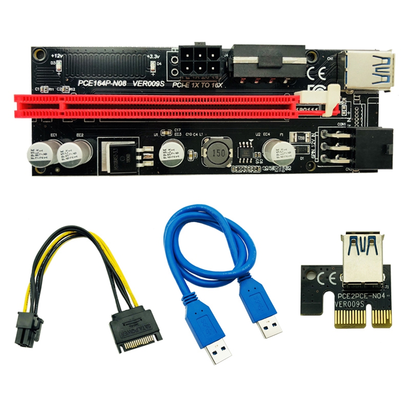 60CM VER 009S PCI-E 1X to 16X LER Riser 009 Card Extender PCI Express Adapter USB 3.0 Cable Power
