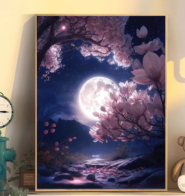 Adult DIY Landscape Oil Painting by Numbers 40 x 50cm High Quality Acrylic Paint & 3 Brushes Linen Canvas Support Base