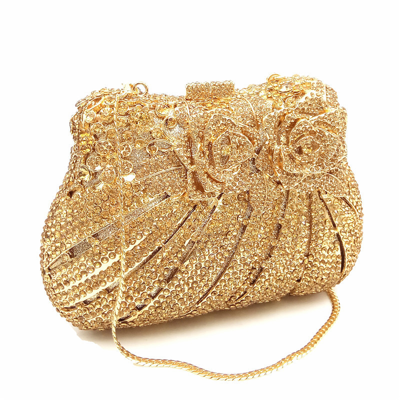 Alibaba ladies evening purse supplier 2021 Wholesale rhinestone crystal handmade bridal women evening clutch bag for wedding