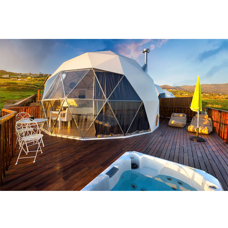 6m Luxury Hotel Camping Geodesic Igloo Geo Dome Tent For Sale