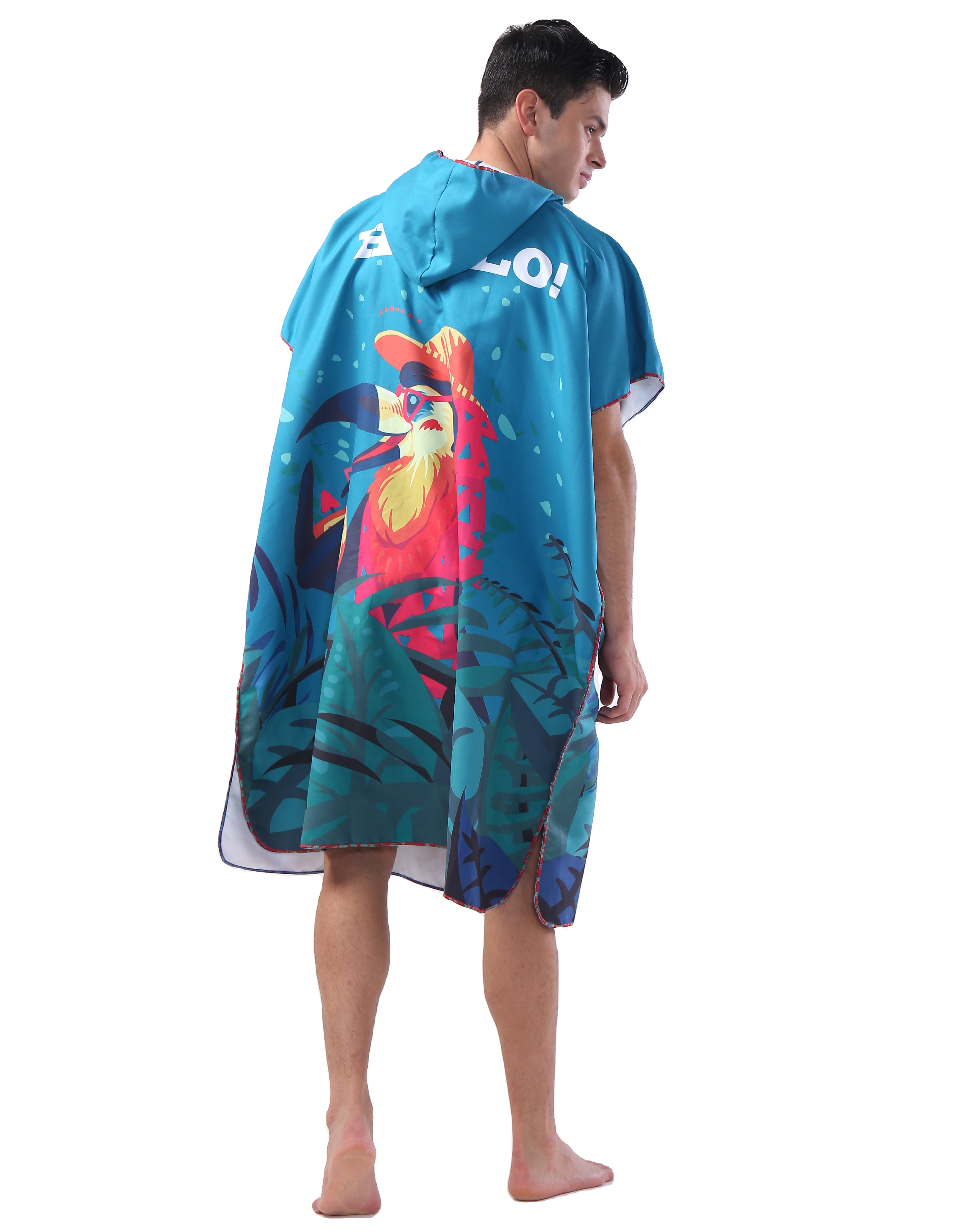 Factory Wholesale Microfiber Cartoon Print Poncho towel Hooded Bath Robes
