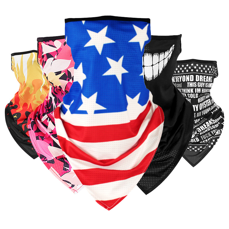 Outdoor cycling headscarf hanging ears cold breathable and quick-drying triangle scarf
