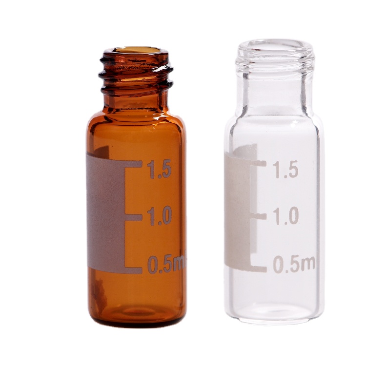 Microlab scientific 9-425 2ml 1.5ml silanized clear glass sample vials with writing area screw top