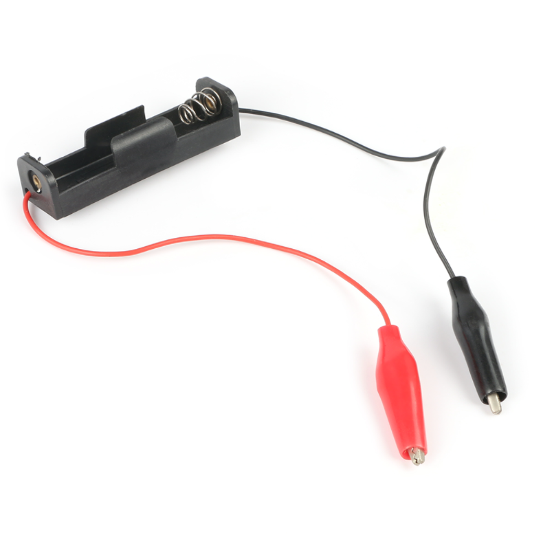 1X1.5V AA Battery Holder Case With with Alligator Clips