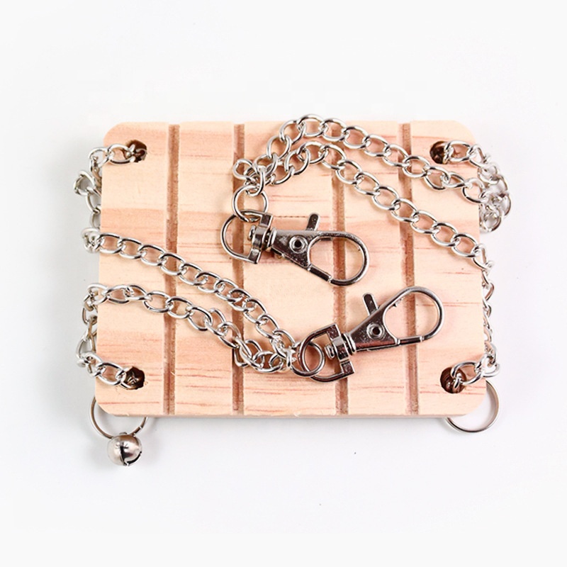 Small pet hamster baby wooden toy supplies swing chain swing can be hung wooden molars supplies