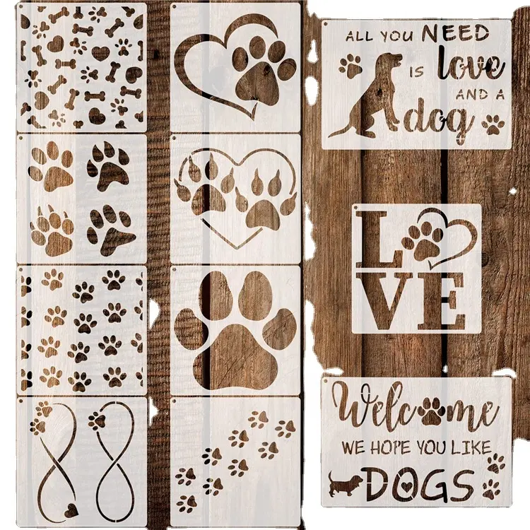 New Design PET Stencils for Wall Painting Wall Stencils for Painting Bag White Customized Cake Item Sets Packing Color Origin