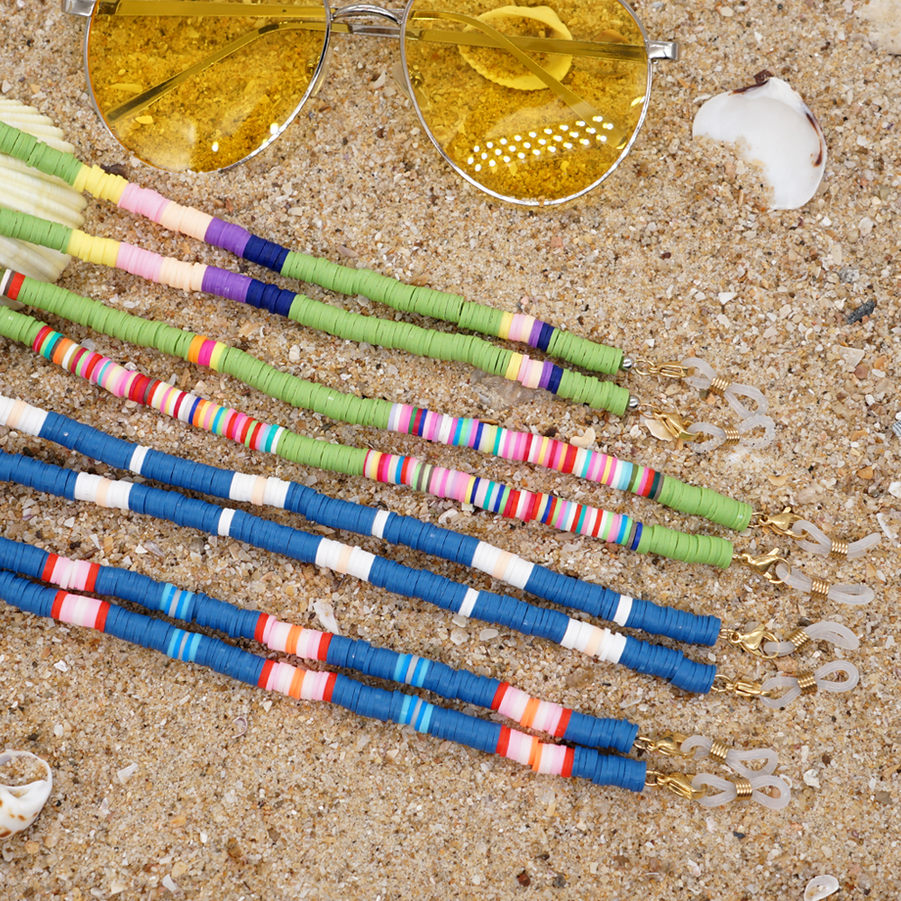 Go2BoHo богемная цепочка для очков Ювелирные изделия многоцветные цепи для очков с бисером и диском для очков женские модные ювелирные изделия с защитой от потери