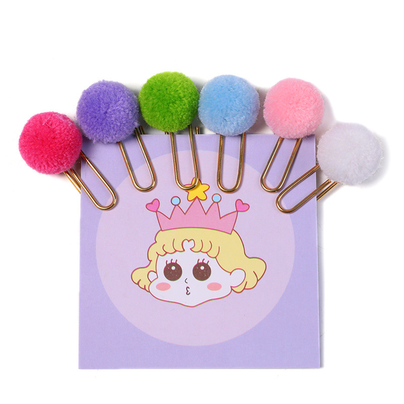 Pom цветные бумажные Зажимы Ручной работы Pompoms планировщик зажимы Закладка страница маркер декоративный скрепатель для блокнота журнал Декор