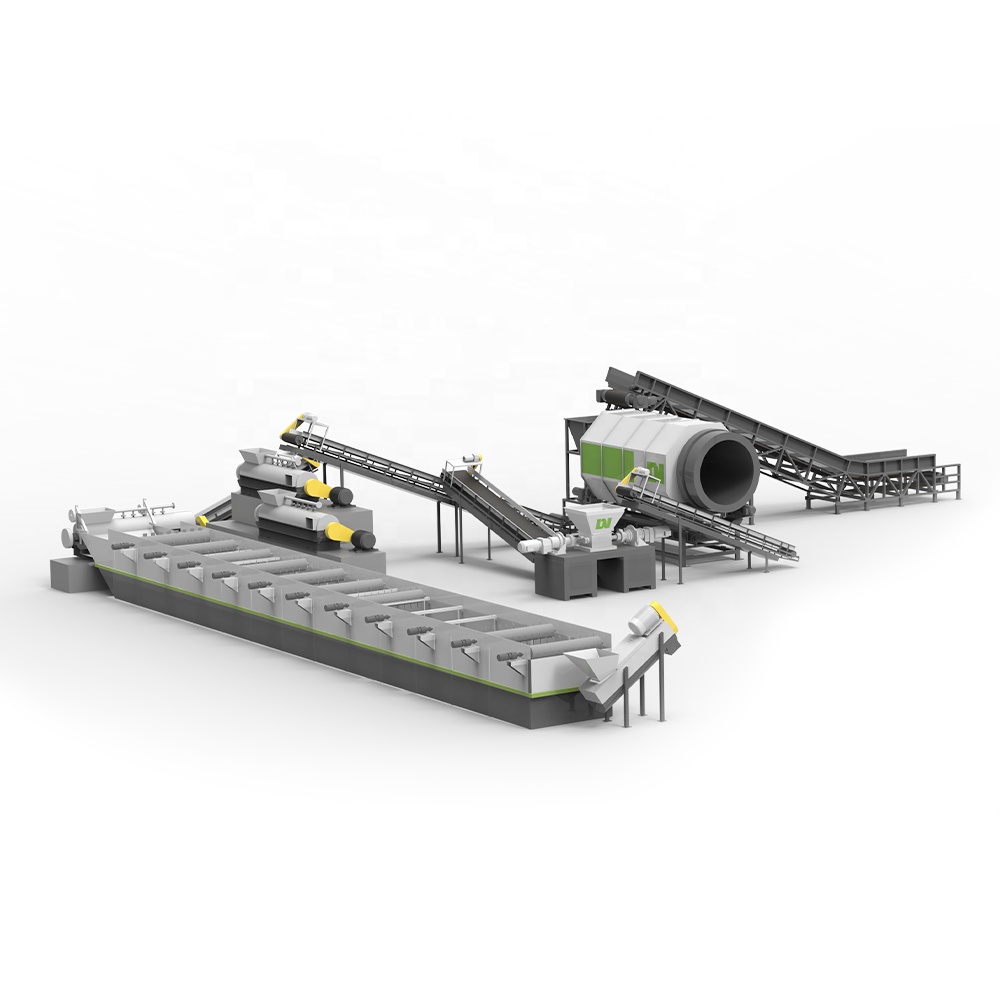 Dawei paper mill plastic waste recycling plant crusher washing sorting granulating line