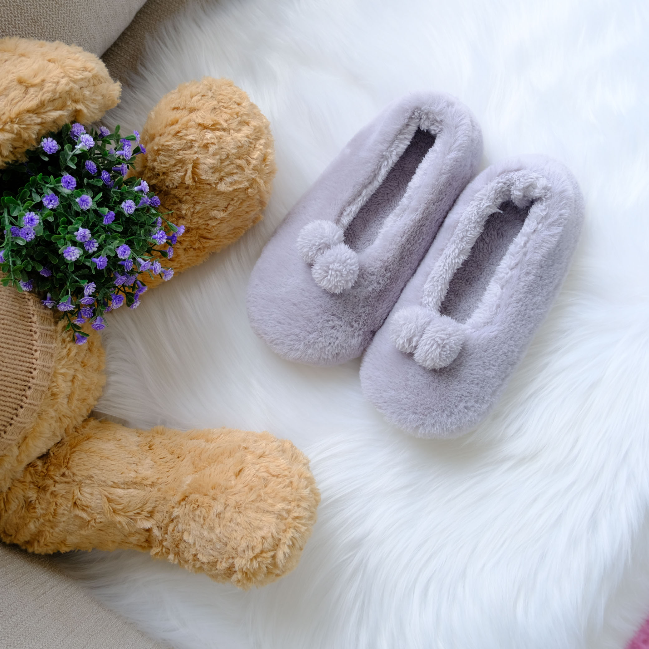 2021 Fashion Custom Winter Soft Fuzzy House Fluffy Furry Socks Rabbit Faux Fur Ballet Women Slipper Socks