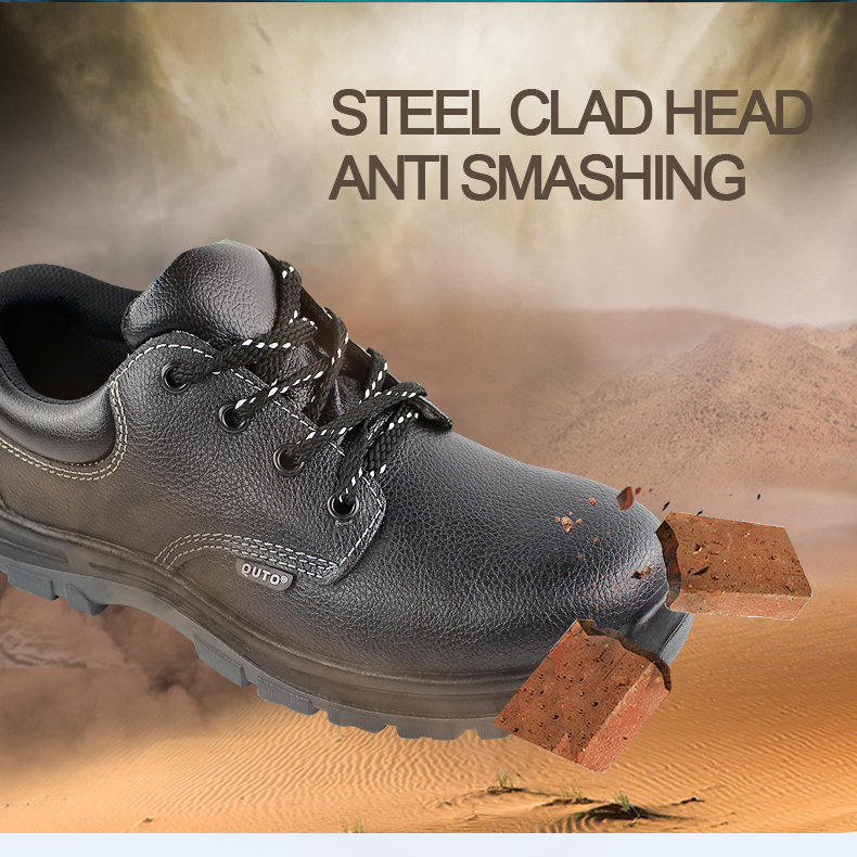 Anti-slip leather steel toe construction safety work shoes Anti-smashing anti-static anti-piercing safety shoes