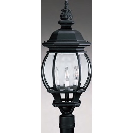 wholesale Black 100W outdoor post lighting clear glass classical lighting