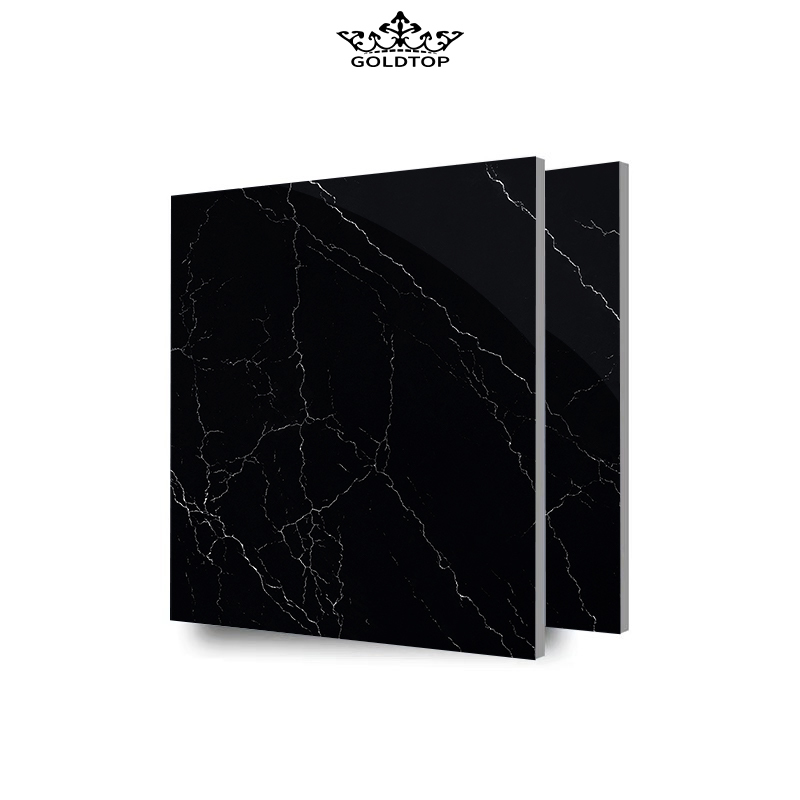 GOLDTOP OEM/ODM Quartzo Quartz Stone Slab Quartz Stone M2 Price Black Quartz Slab Kitchen Countertop