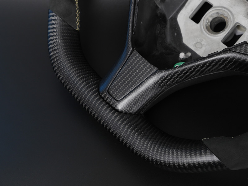 Matte Forged Carbon Fiber Steering Wheel For 2019+ Tesla model S