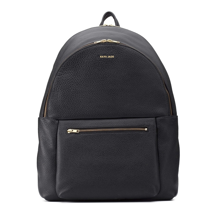 Stylish designer fashion black pu women men backpack bag