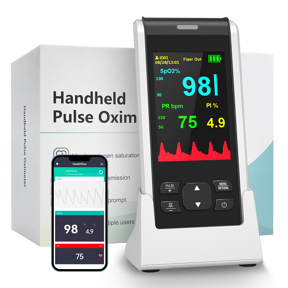Blue tooth adult pediactric neonatal oxi meter handheld pulse with external oximete