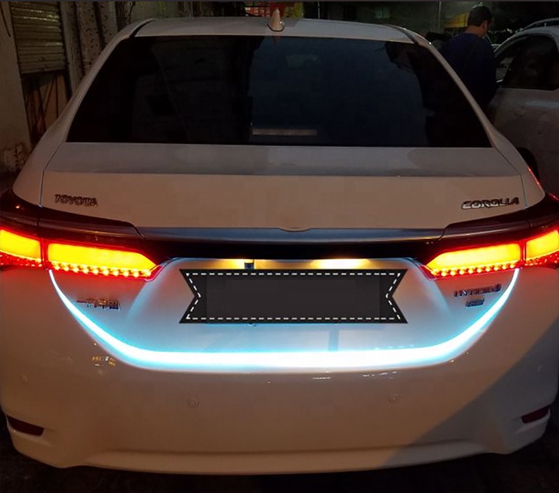Car Styling LED Strip Trunk Light 12V RGB 121cm IP68 Multifunction Auto Rear DRL Warning Lamp Turn Signal Brake Reverse Lights