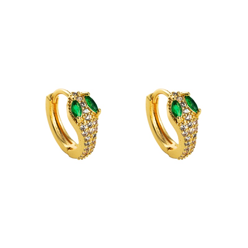 High quality trendy Snake earrings hoop earringsLadies Zircon Snake earrings hoop earrings wholesale