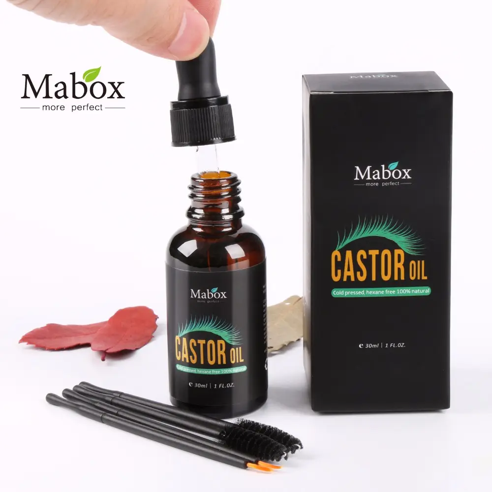 Mabox 100% чистое органическое 30 мл касторовое масло для волос для бровей и ресниц роста ямайский черный касторовое масло для волос