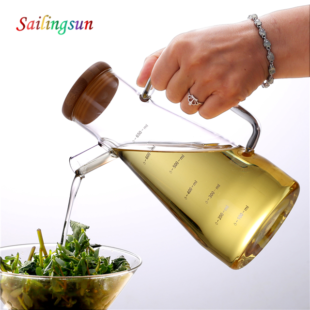 classical various capacity with stoper clear pyrex thermo glass vinegar soy sauce pot