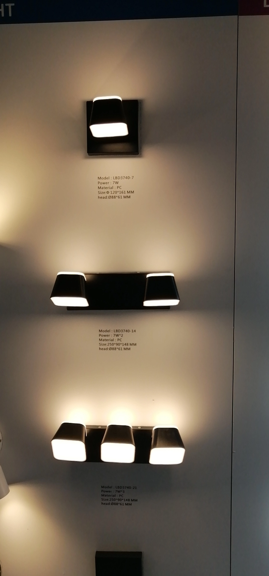 2020 Горячая продажа 1w PC материал LED Поверхностный Установленный потолок вверх вниз настенный светильник