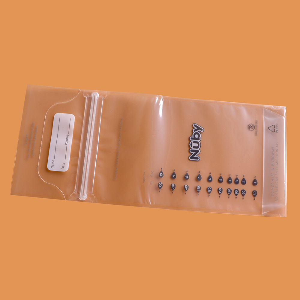 Custom double ziplock pre-sterilized 200ml breast milk storage bags 50 pcs breastfeeding milk bag